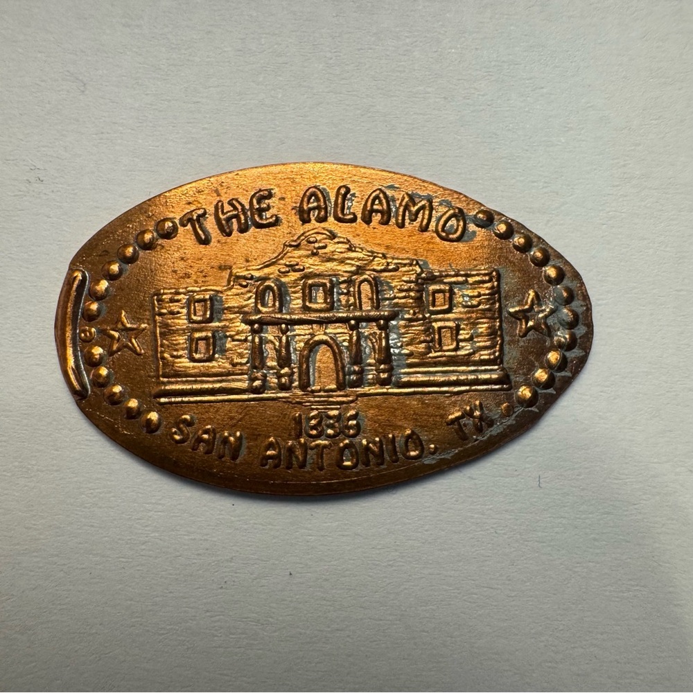 The Alamo Pressed Souvenir Penny – San Antonio TX 1836